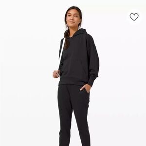 Lululemon LA Back in Action Hoodie Womens Large Black Relaxed Normcore